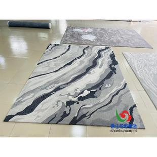 新中式1093象条水墨画手工腈纶客厅茶几沙发地毯大厅接待室贵抽宾