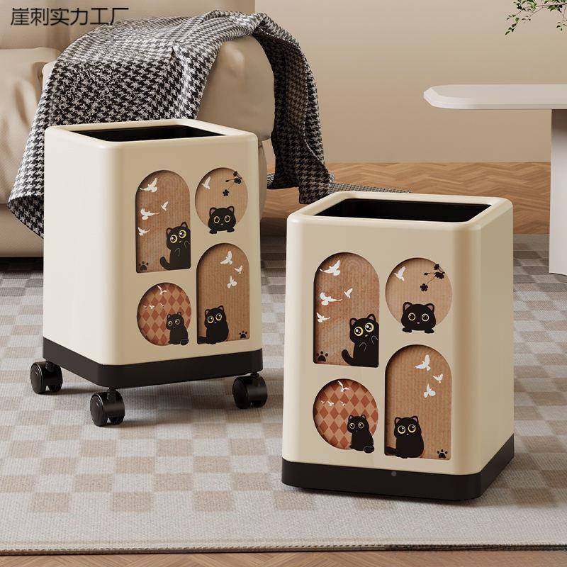 古风厅垃圾桶家用大容量辉霖#927厨房客卧可爱高颜值中卫生间纸室