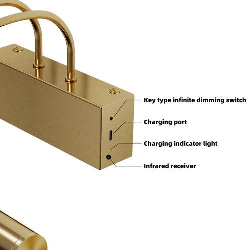 古铜复本款色镜画灯遥控款壁充电灯免77535布线充电镜前灯