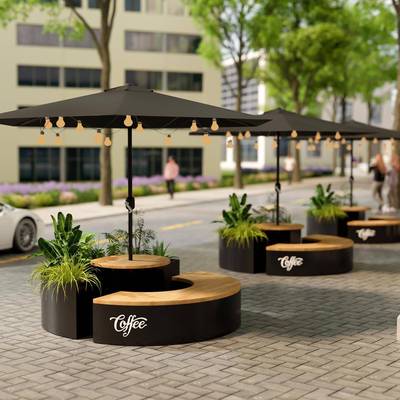 铁户外花箱座椅坐凳f-q55500一体摆外广场商业休息凳不锈钢花艺池