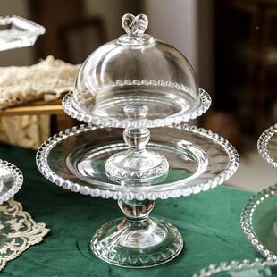 玻璃品台件展摆示架套装午茶餐具下蛋甜糕托UCZ盘婚庆冷餐盘茶歇