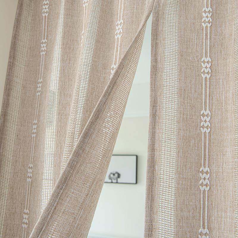 日系厚棉麻孔门帘半帘短帘免打隔断帘布艺房家用卧室加厨柜680264