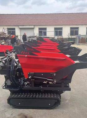 小型带农运林履859带搬运车果园输装车迷你翻斗载车手推式履搬运