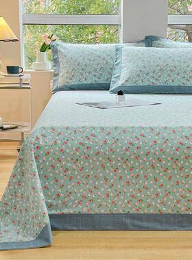 老粗布1纯棉床单件88900全棉秋冬学单生宿舍单床人单被单枕套三件