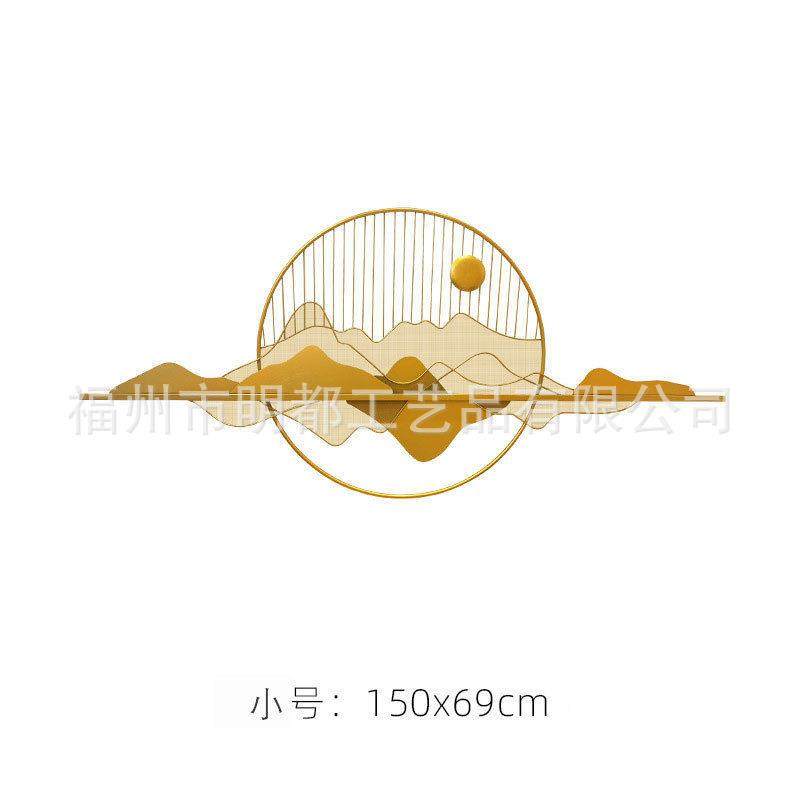 OKC创意壁饰新中式厅金墙上挂墙面钛装饰墙壁装饰件装修客饰品墙