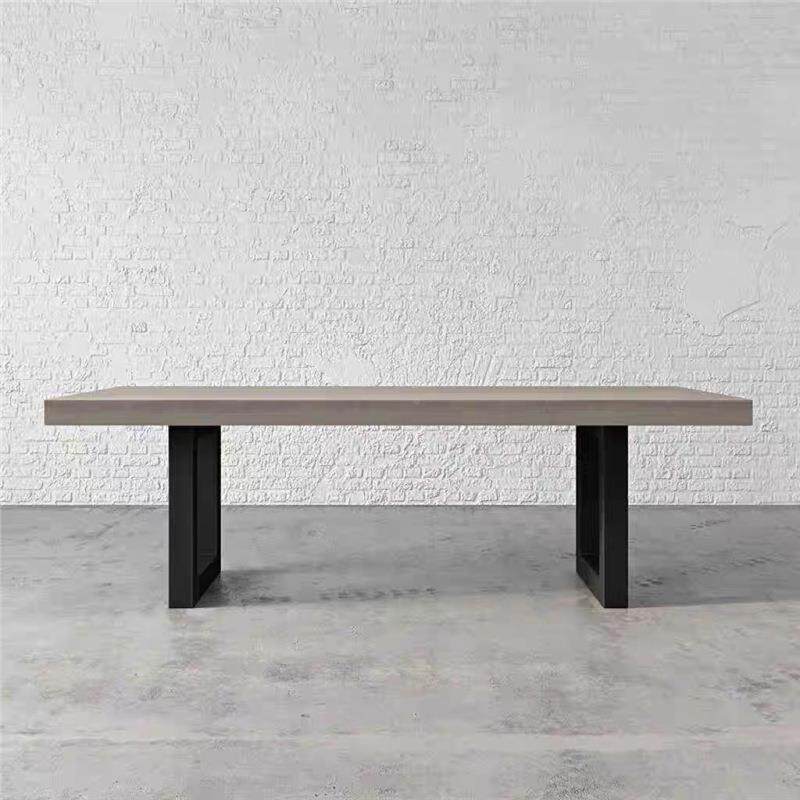 工业风约实木长桌子简设师公桌计复古原木会议桌创意办TZI洽谈工