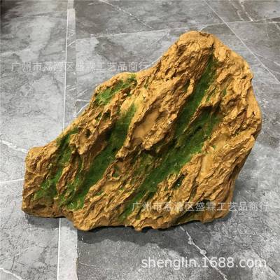 仿真石林头园艺观赏道JGST2561石园装玻璃钢石头活动具景观青饰苔