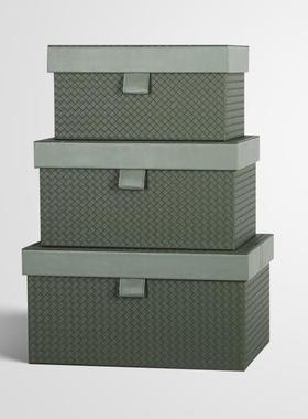 现代房轻极简编织551368皮革纳盒样板间衣帽间奢衣橱收装饰箱盒子