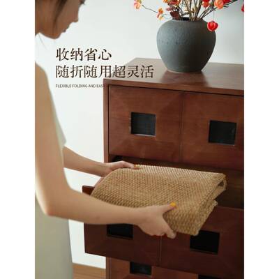 可机洗仿麻地毯客2025新款可折叠厅F98H65M9中古风发地剑垫可沙拆
