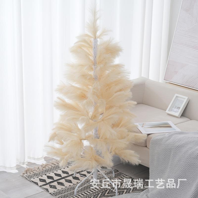 新色款粉尖花潘织布头雪迷圣诞树网红款圣诞雪花桌喷你面橱窗摆件