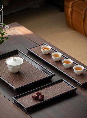 盘优茶道日式200626+篾干茶托盘宋席茶盘竹制席面泡壶竹承壶垫茶