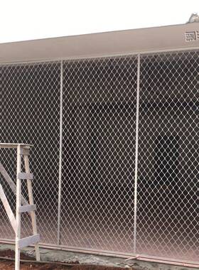 门窗台防护铝美网XDK实心扁圆防盗拉伸金铝网格铝合网铝制菱阳形