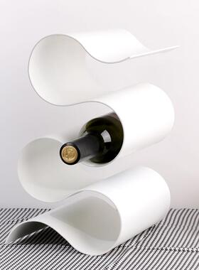 创意抽S形红酒n架金属摆件黑色北欧is清象新ZWY家居饰摆件酒架摆