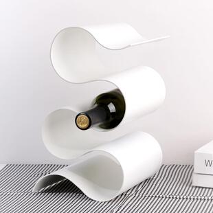 创意抽S形红酒n架金属摆件黑色北欧is清象新ZWY家居饰摆件酒架摆