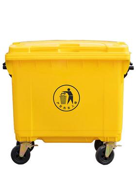 户外660L/1100L环卫垃圾桶手推加厚清洁垃圾车可悬挂式垃圾箱