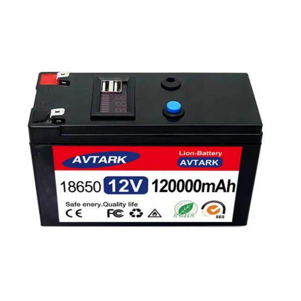 12V120Ah便携式可充电电池18650带数显USB插口BMS保护板充电器
