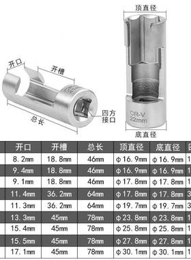 汽开口油拆卸套筒开31705槽含传感器扳手柴油氧喷油管六角专用修
