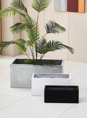 长水泥花盆形北欧简QIF方约大号镁泥客阳台厅种植箱户外楼顶花槽