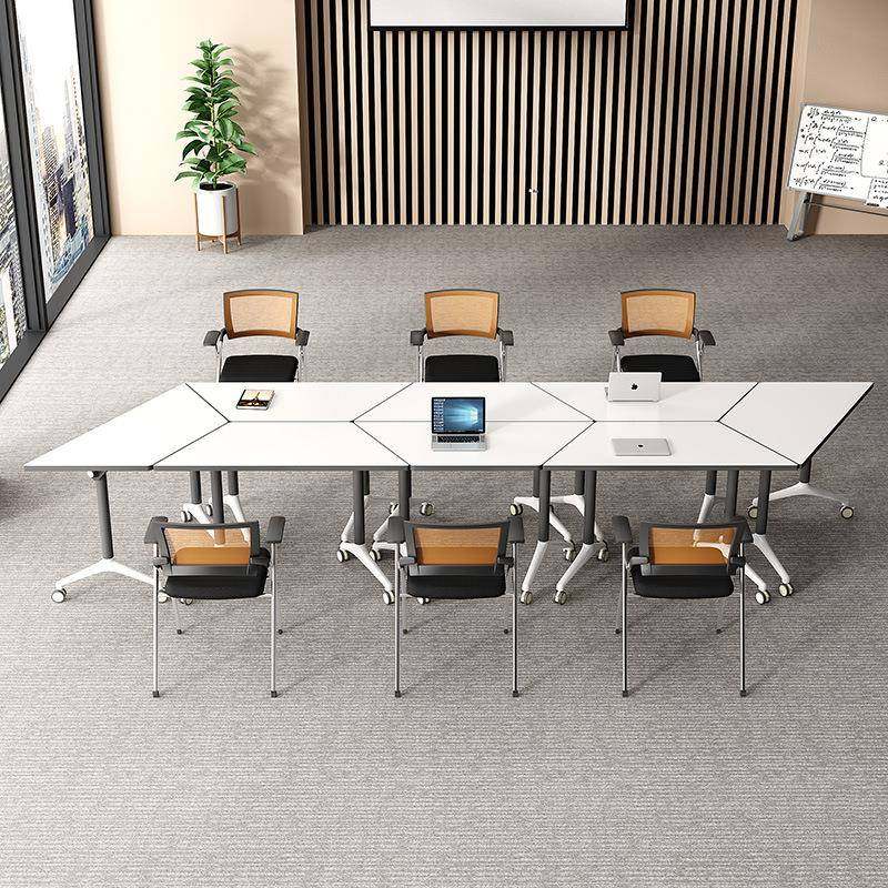 叠培训桌组折合双人学生议课桌辅导班会桌长条桌翻板个性折叠可移