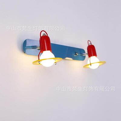 中古墙孟菲斯vntage彩色童趣男女儿287房童样板间i卧室背景镜前壁