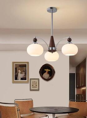 中古子吊灯实客木柿古餐厅灯奶复油风法式房73416间卧室包豪斯厅