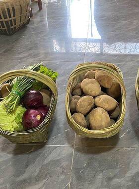 G2KKZZ手工蛋篮竹篮竹编手提篮手菜提菜子鸡筐篮