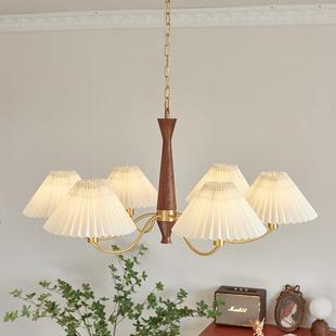 客厅灯M2021 复古大气古色卧室书房餐北铜欧网红百褶胡 19厅日吊式