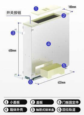 米箱米ESY米桶304不锈钢厨房拉嵌篮入式米家面箱橱柜抽屉式桶用