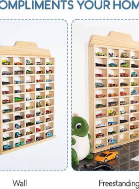 木制展RmX2PcBD示盒1:64展实木制作卡小汽车持收示纳展示盒支挂架