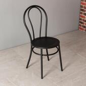 铁艺椅子简约家用靠背餐椅耐用店黑美休闲椅餐厅餐酒椅 复风古式
