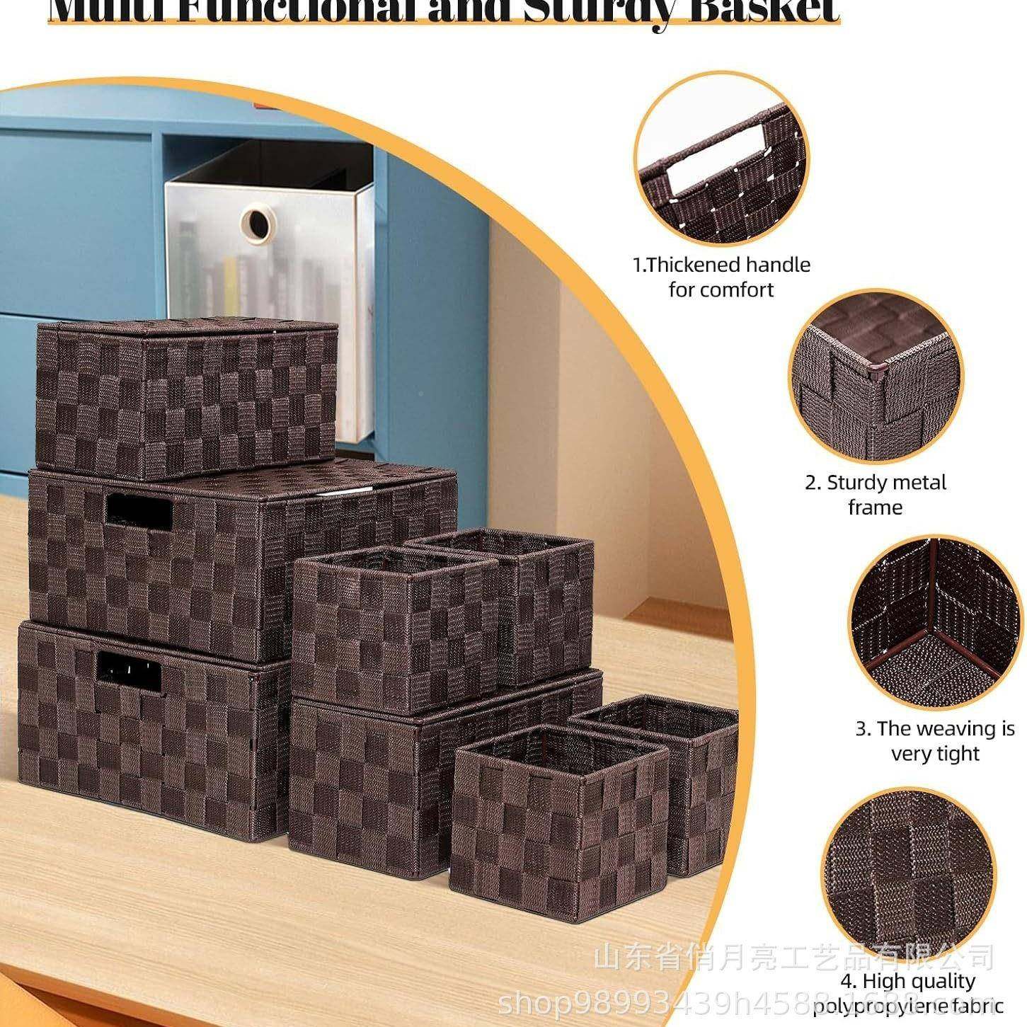 家直销纯工织铁--架编丙手纶八件套桌面收纳篮浴室卧室收纳筐厂框,收纳整理,脏衣篮,淘宝优惠券,粉丝福利购,淘宝优惠卷