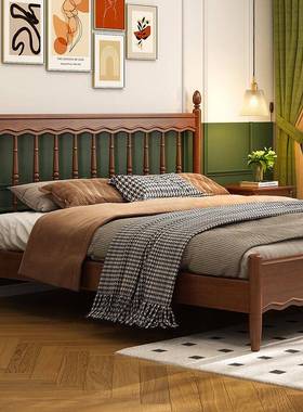 莎床现代温简主卧大床约式床复古风WRP床双人床中法古风床美式实