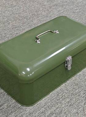 加手宽金属箱绿色储物箱面YMM包收家用纳盒提箱