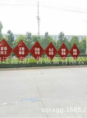 社主城义核宣心价值观传栏市文明标牌宿迁户外85706灯箱会厂家