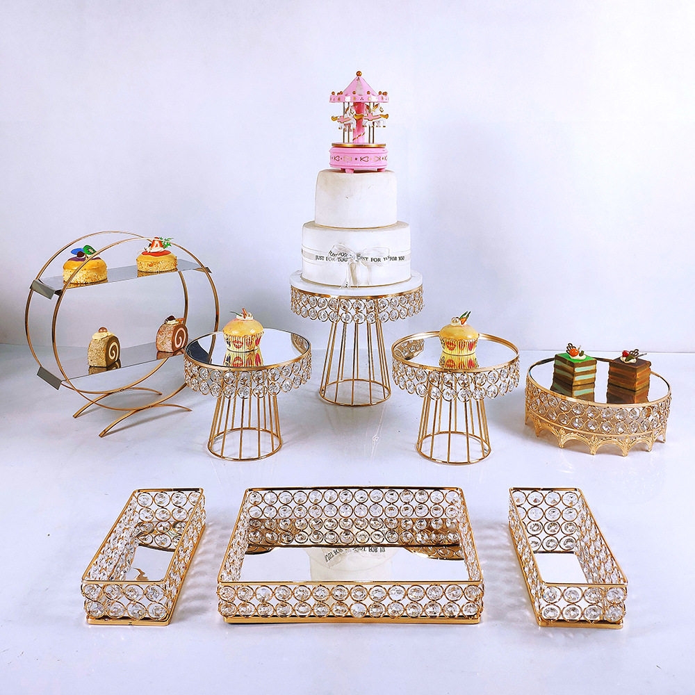 金色北欧婚礼蛋糕甜品展示架