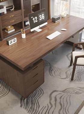 全实电木脑室桌桌办公桌家用书办公老板桌工作台长条写字ZVT台带