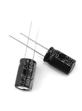 YTF电GON/解电容450V68.UF8X12mm6.8UF450V小家电风扇常用电容器