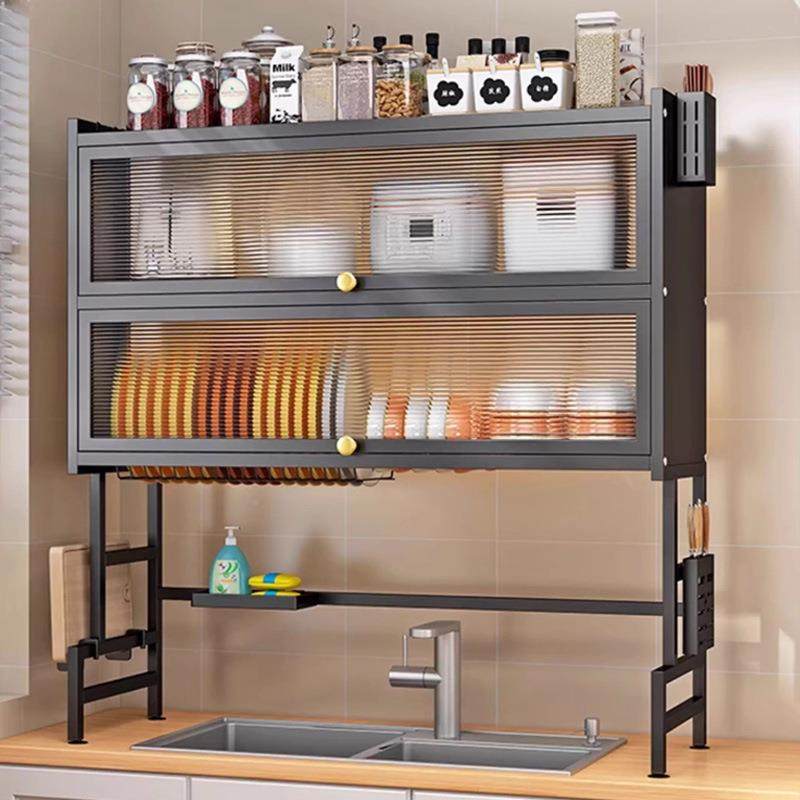 房水槽层双置架物台面碗碟水池厨碗柜防尘带柜门双层沥水碗盘收纳,厨房/烹饪用具,抹布架/厨房清洁收纳架,淘宝优惠券,粉丝福利购,淘宝优惠卷