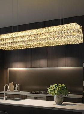 美6248客厅水晶吊灯餐轻奢餐厅灯后式现圆代简约环桌灯具设计师卧