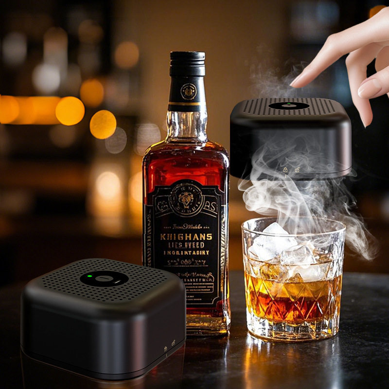 新品电动鸡尾酒烟熏器套装自动点烟六种口味烟熏器小巧便携可充电