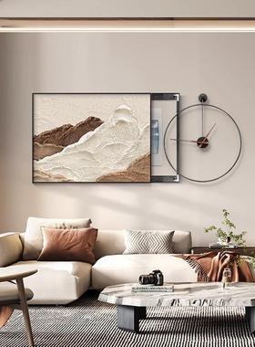 背有靠山餐电箱装饰画挡带钟表抽象厅肌理配电MKD箱电闸遮表推拉