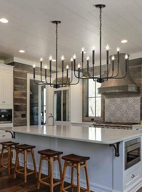 美式乡村农复古工风lot45435铁艺业客厅卧室舍餐厅吧台枝形f吊灯