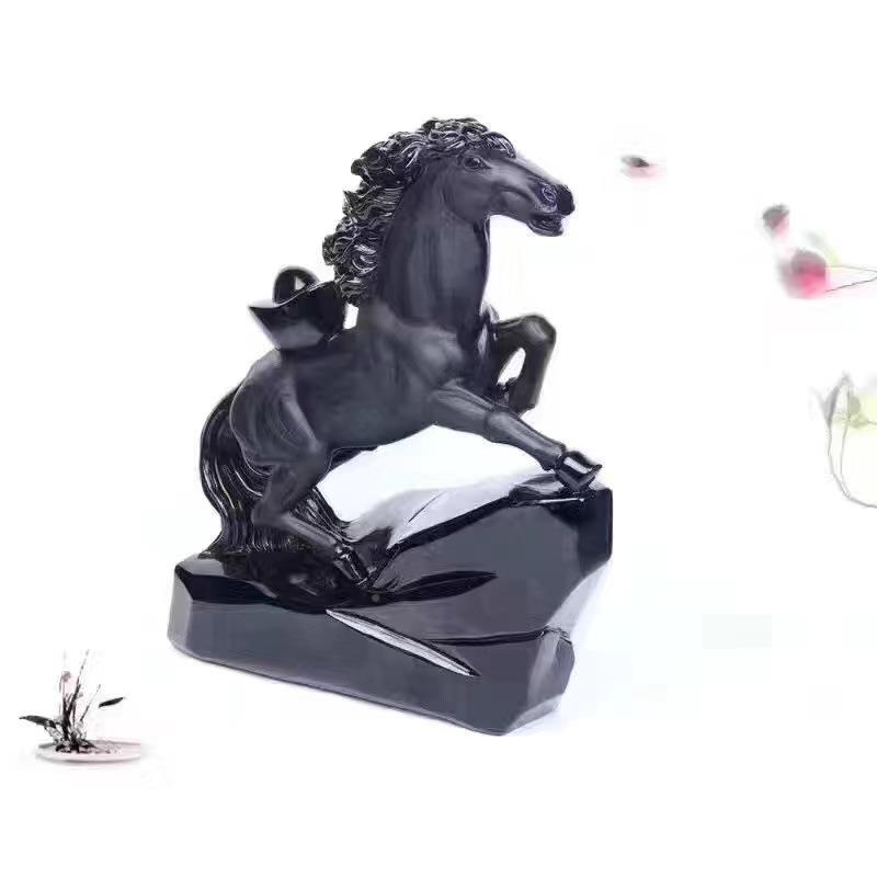 矿宝黑石WFX生肖牛虎兔蛇马曜羊猴鸡狗猪鼠摆老件简龙约黑色摆设