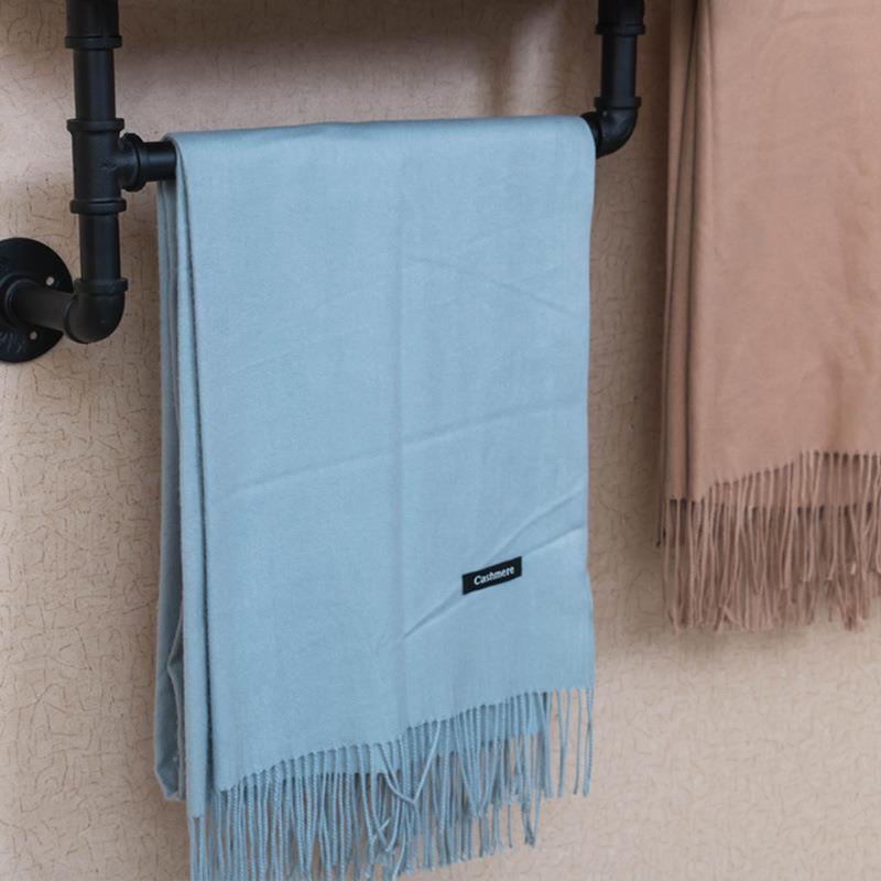 美式实木置壁挂壁挂架搁板物工风复古浴室墙上业铁架艺水管毛巾架