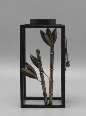 新中现代创意装电视柜酒柜铁艺金属竹叶摆件间样式板房玄GLM关软