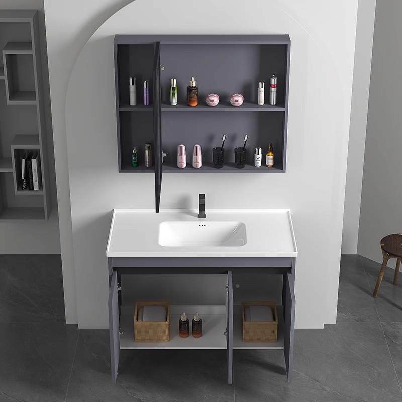 落地式脸蜂窝铝合金浴室组合陶瓷一体盆洗手阳台944柜柜防水洗漱