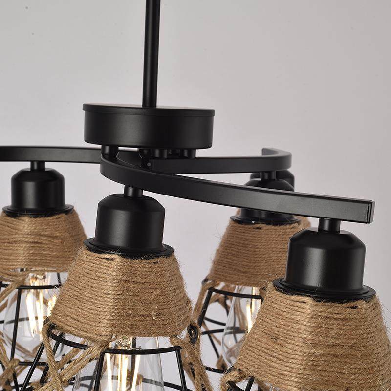麻绳罩6头502吊美式复怀旧灯麻绳个性餐厅包厢灯店民酒宿古工业风,家装灯饰光源,智能吊灯,淘宝优惠券,粉丝福利购,淘宝优惠卷