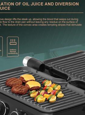 夫欧规2合1可拆卸肉盘家用烤SK-08103盘华饼电烧电烤炉双烤面早餐