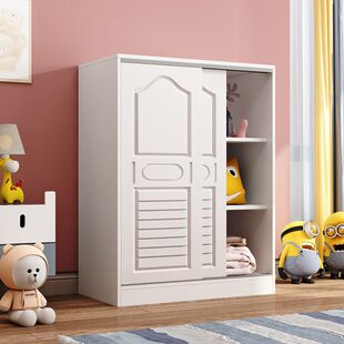 实木儿童衣柜家用卧室男孩无甲醛小户型推拉门小衣橱女孩收纳柜子