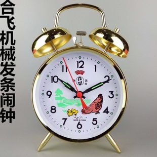 合飞上发条闹钟复古机械闹钟创意学生卧室超大声闹表老式金属钟表
